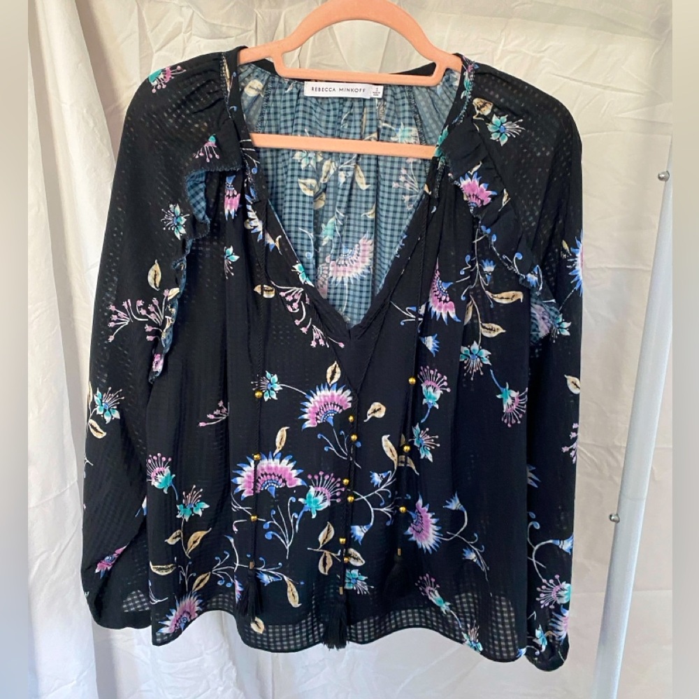 Rebecca Minkoff Black Floral Women's Top Never Worn
